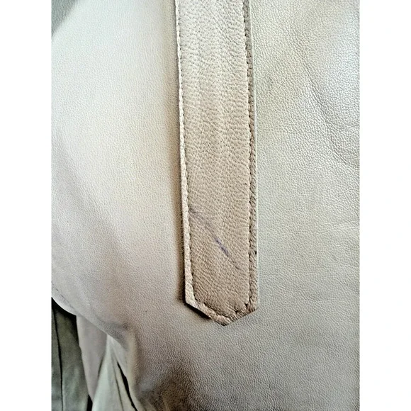 Premium Peruzzi White Leather Moto Jacket Womens Medium #1-0163 Italy - Picture 16 of 16